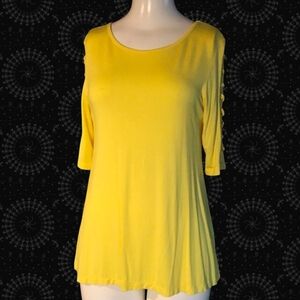 Yellow Viscose & Spandex Top